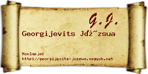 Georgijevits Józsua névjegykártya